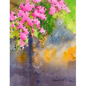 Sadia Arif, 10 x 14 Inch, Watercolor on Paper, Floral Painting, AC-SAD-054